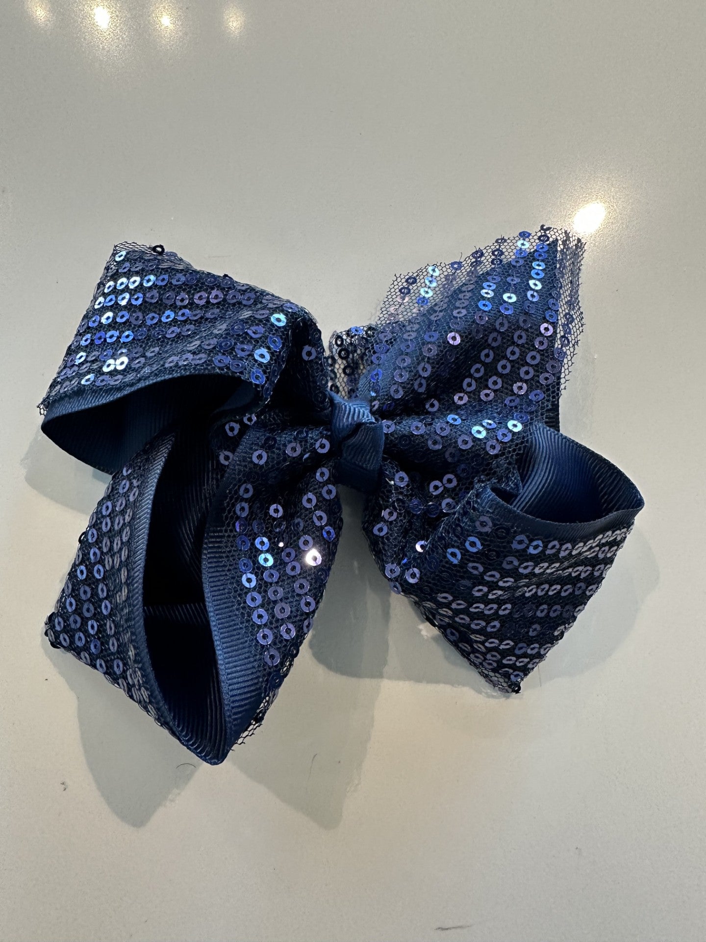 Navy Glitter Bow