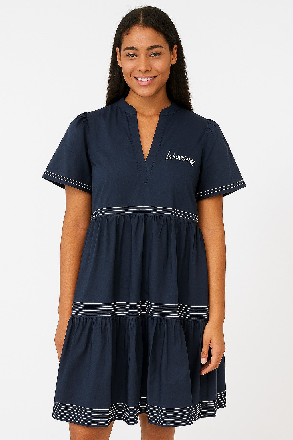Navy Midi Dress with Warriors