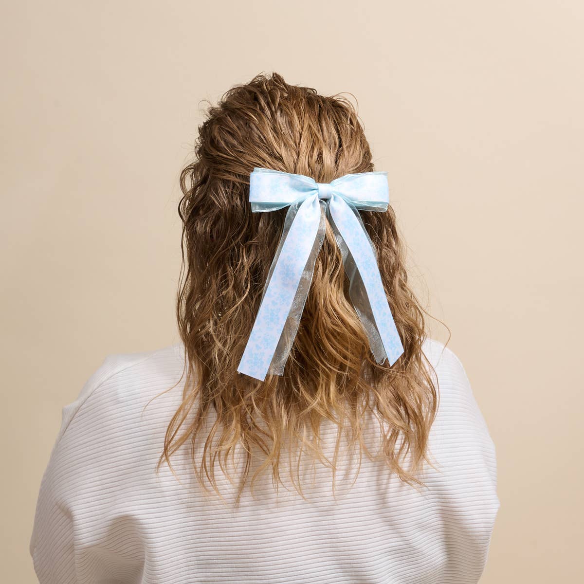Lovely Layered Hair Bow–Something Blue