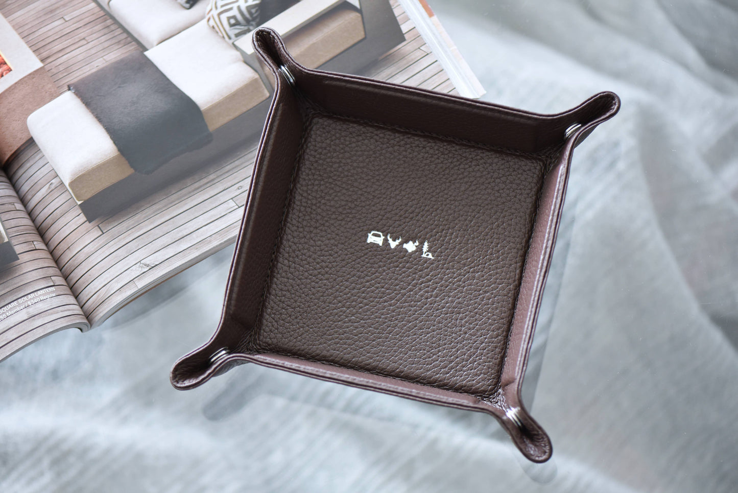 Leather Catchall Desk Tray - Large Valet Tray - 11 Colors