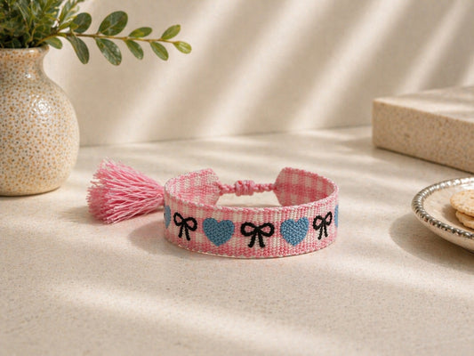 Pink Checkered Bracelet
