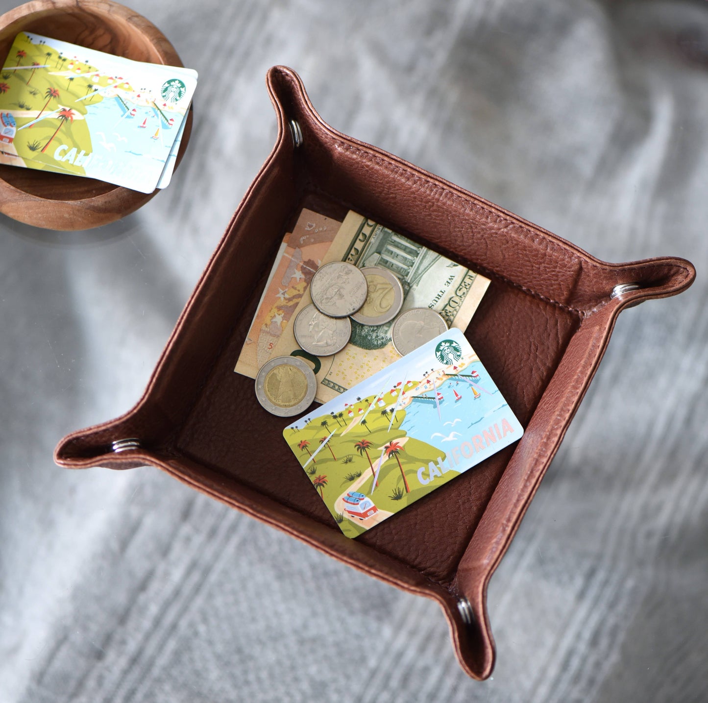 Leather Catchall Desk Tray - Large Valet Tray - 11 Colors