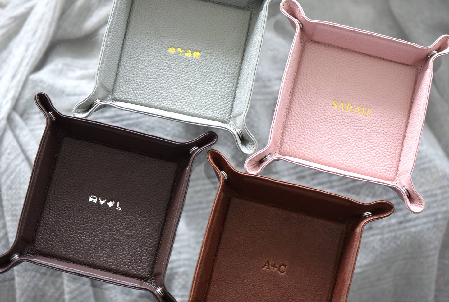 Leather Catchall Desk Tray - Large Valet Tray - 11 Colors