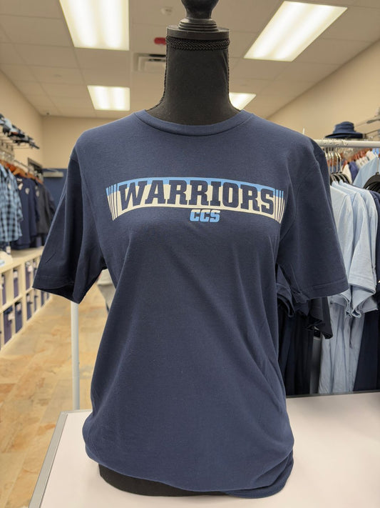 Warriors Racer Stripe Navy Tee