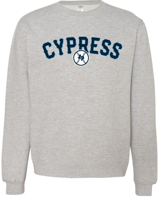 Grey Baseball Crew Neck Sweatshirt