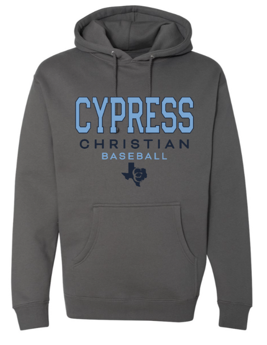 Charcoal Collegiate Cypress Baseball Hoodie