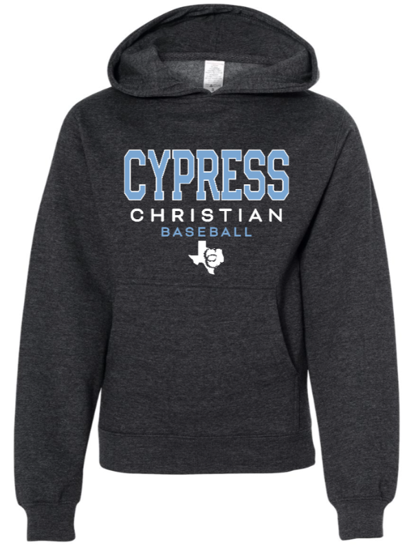 Charcoal Baseball Hoodie-YOUTH