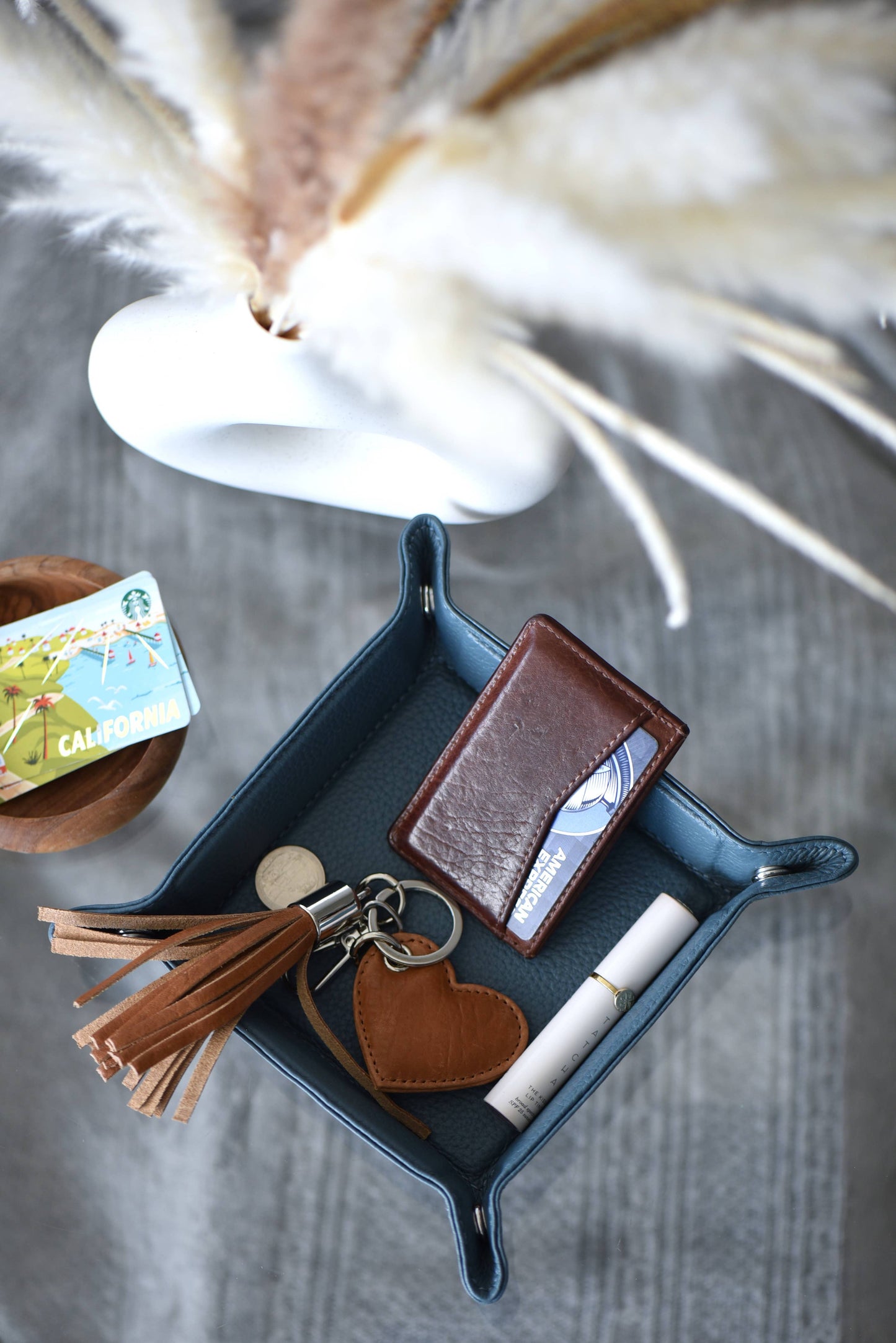 Leather Catchall Desk Tray - Large Valet Tray - 11 Colors