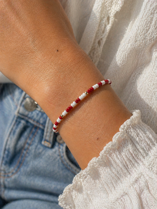Maroon & White Bracelet