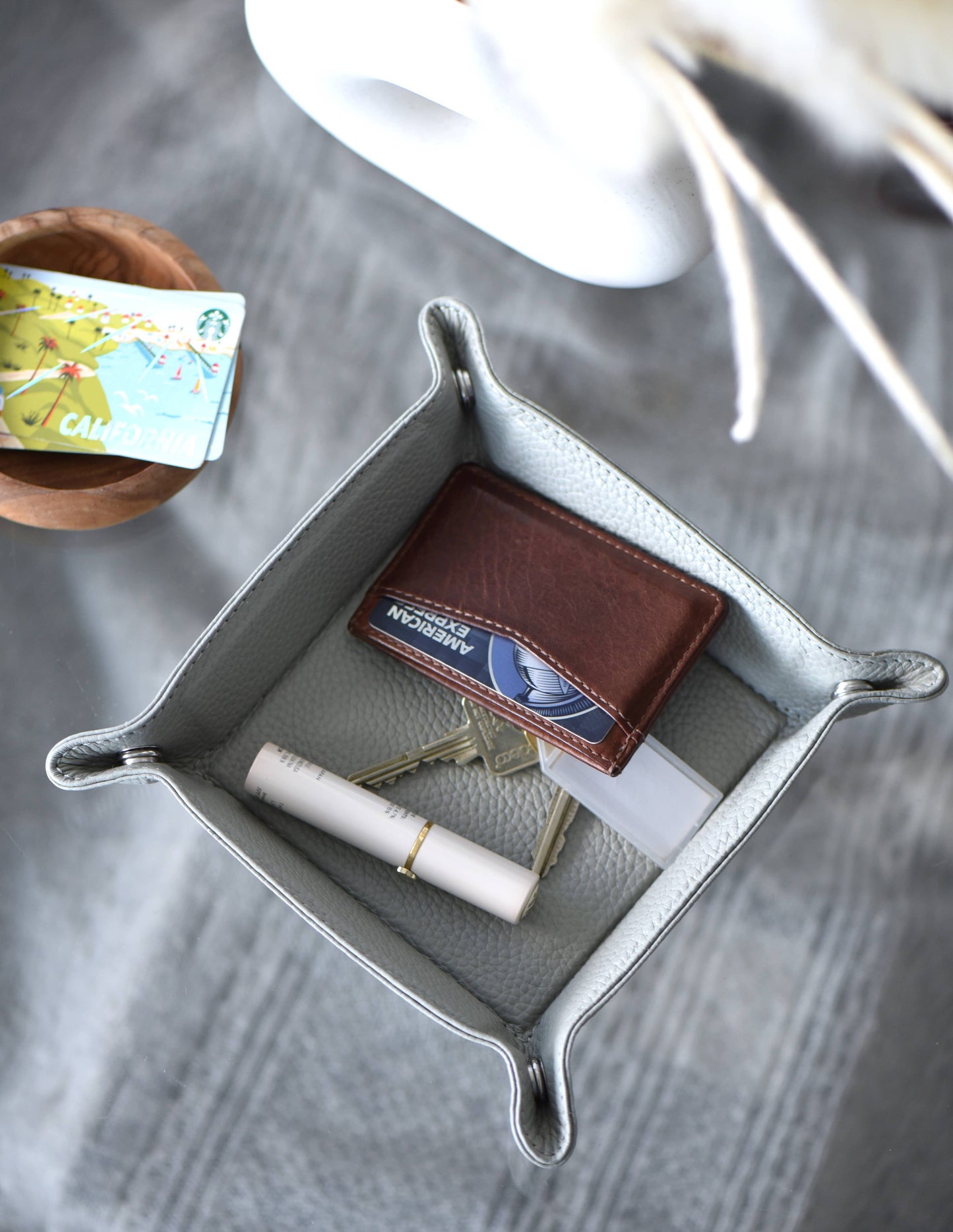 Leather Catchall Desk Tray - Large Valet Tray - 11 Colors