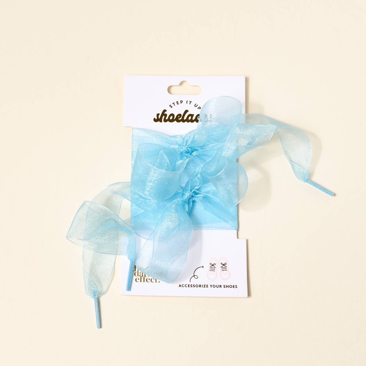 Step It Up Shoelaces–Sheer Blue