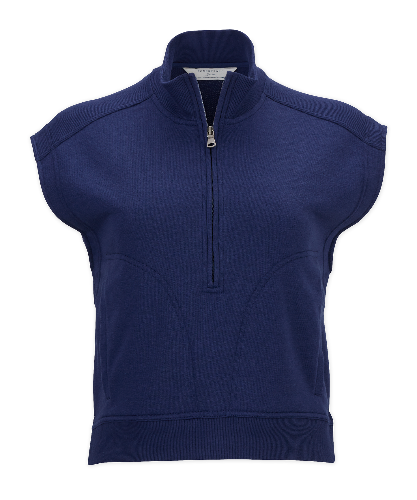 Ladies Sleeveless Terry Half Zip