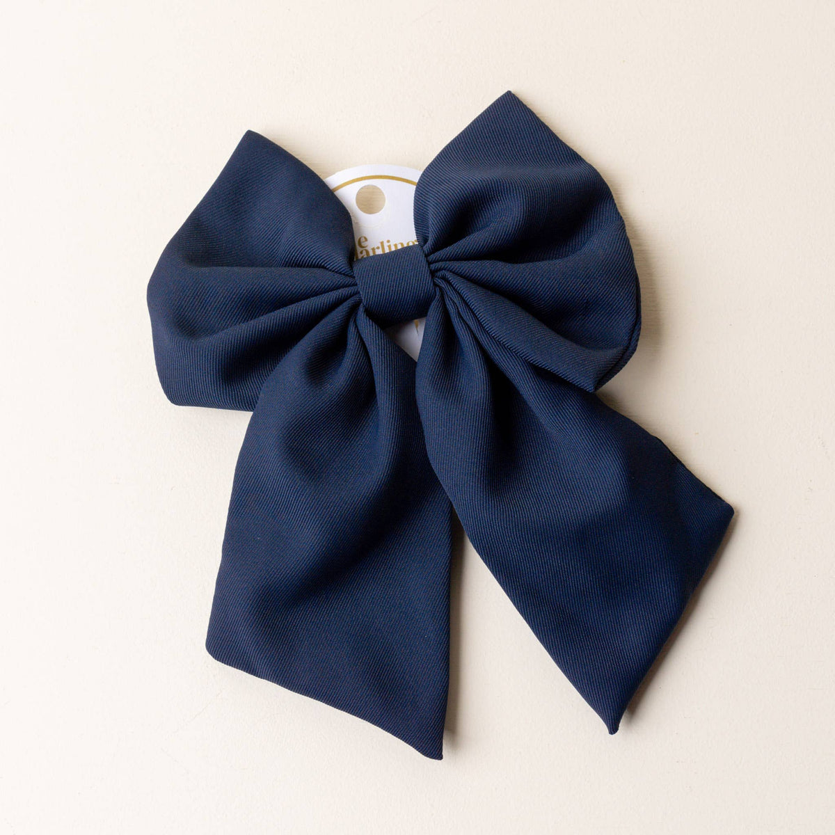 Classic Hair Bow-Navy