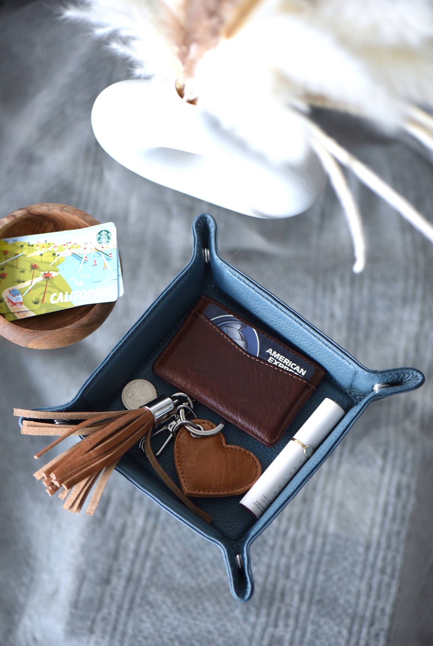 Leather Catchall Desk Tray - Large Valet Tray - 11 Colors