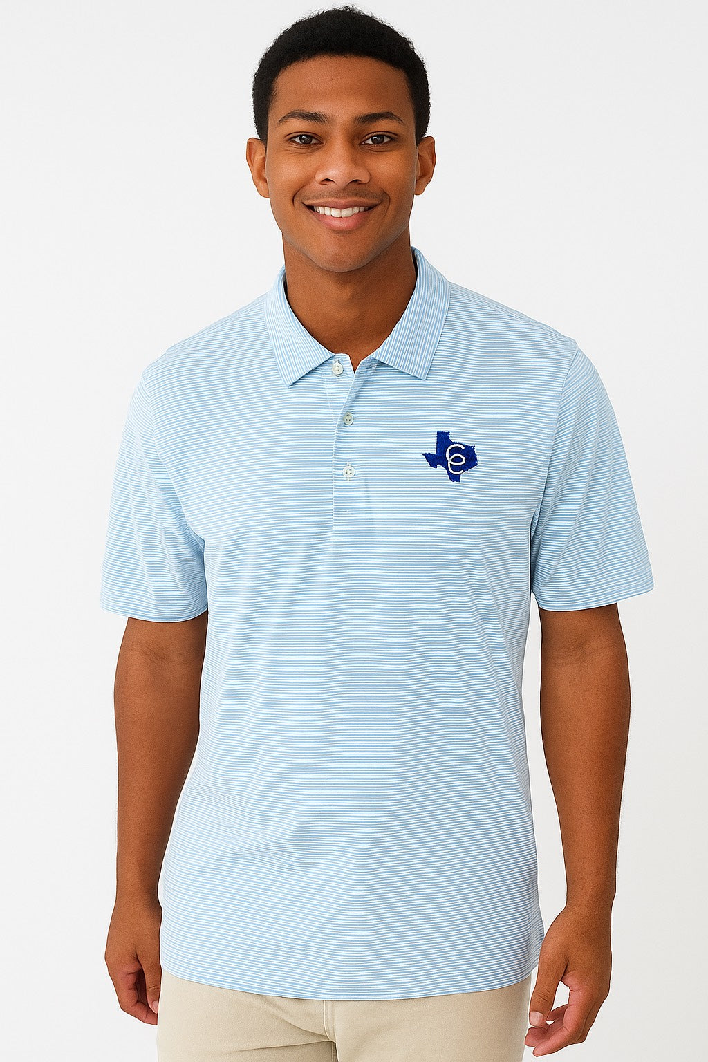 Light Blue Stripe Polo