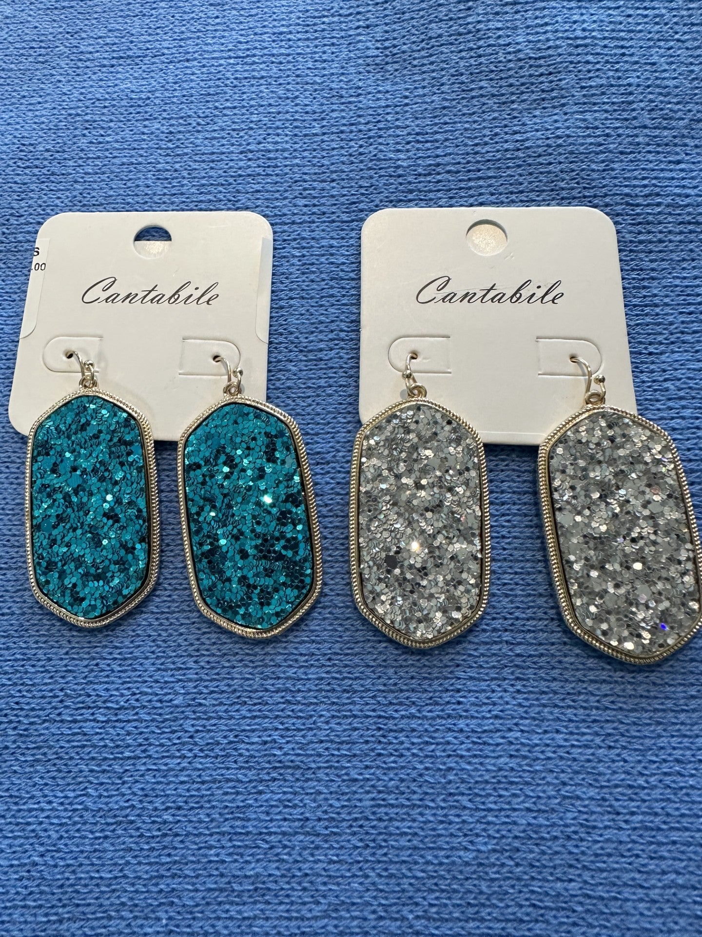 Rough Glitter Dangle Earrings